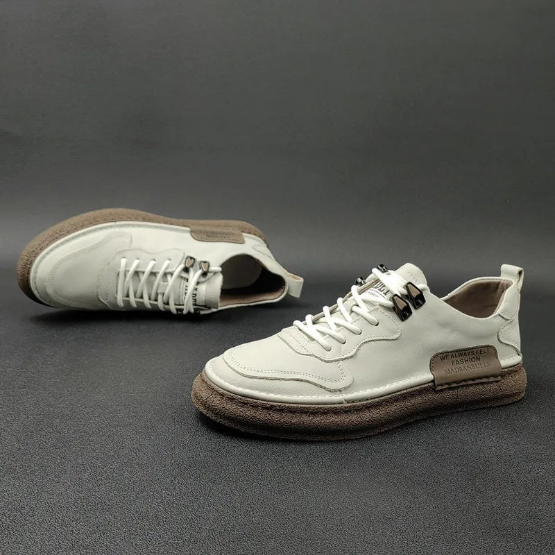 2025 novos tênis masculinos marca de couro sapatos casuais tendência sapatos para homens conforto apartamentos designer sapatos masculinos zapatillas hombre