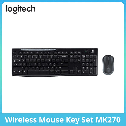 Logitech-mk270 teclado e mouse sem fio para laptop, tamanho completo, com receptor 2.4g