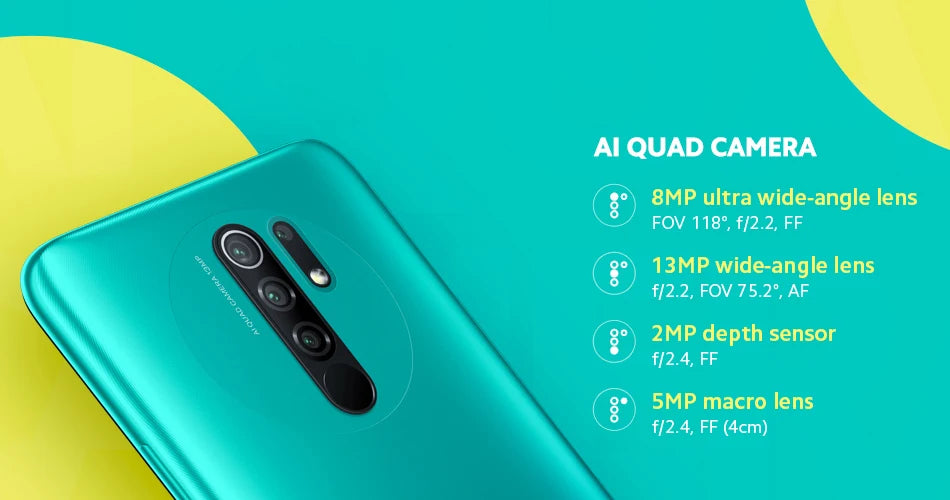 Xiaomi redmi 9 smartphone 6gb 128gb/4gb 128gb g80 5020 mah 6.53 ''13.0mp 8.0mp 2340x1080 4g telefone usado