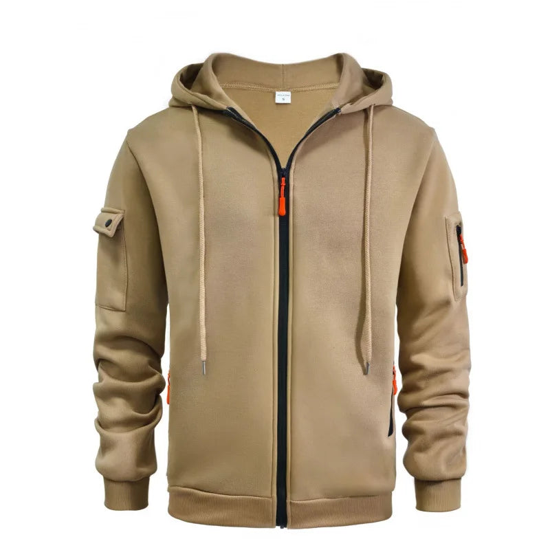 2024 novos homens zip up hoodies casual velo moletom meia cúpula completa zip moletom com capuz outono inverno hoodies roupas dos homens