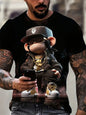 Hip hop macaco padrão impressão camisetas o-pescoço manga curta camiseta roupas de grife dos homens macaco impressão roupas masculinas designer camisetas