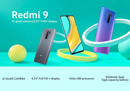Xiaomi redmi 9 smartphone 6gb 128gb/4gb 128gb g80 5020 mah 6.53 ''13.0mp 8.0mp 2340x1080 4g telefone usado