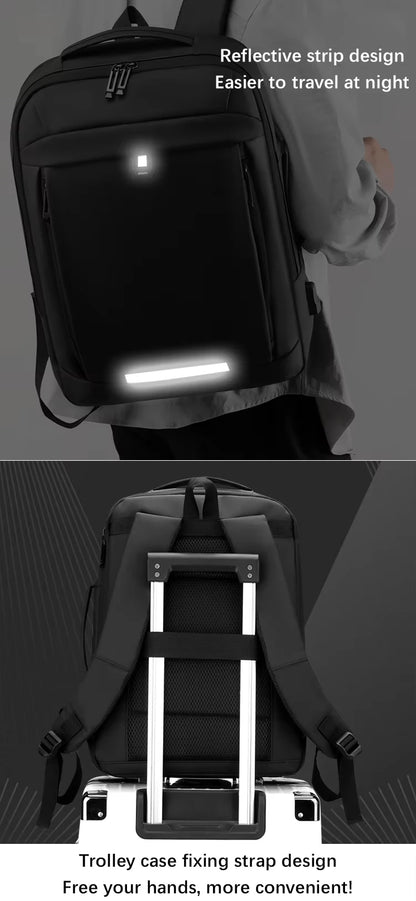 17 Polegada negócios portátil mochila à prova dwaterproof água notebook para homens saco de livro escolar expansível multifuncional carregamento usb homem mochilas