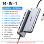 Mokan usb c hub tipo c 4k @ 60hz hdmi hub, vga 3usb 3.1 10gbps pd rj45 sd/tf docking station para macbook air pro acessórios para portátil