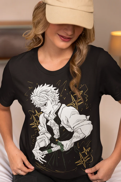 Sanemi Shinazugawa Camiseta vento hashira Demon Slayer Horror anime Camisa de presente