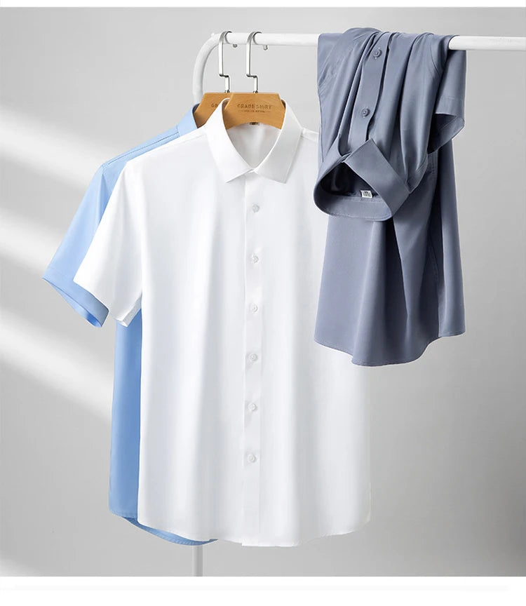 6x homem camisa sem mangas verão novo estilo seda gelo, sensação de gelo, alta qualidade tamanho grande sem ferro, negócios e lazer