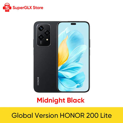 Versão global honor 200 lite 5g smartphone Mediatek dimensão 6080 6.7 "90hz display amoled 108mp câmera principal 4500mah bateria