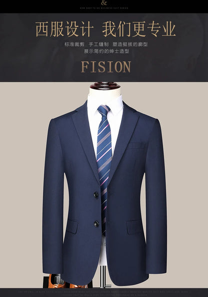 Terno (blazer + calças) masculino casual formal negócios cavalheiro cor sólida hospedagem quatro estações emagrecimento casamento moda terno