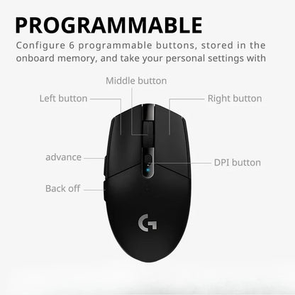 Logitech G304 Mouse sem fio para jogos e notebook de mesa para escritório