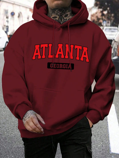 Atlanta feorgia atlanta feorgia impressão moletom masculino harajuku casual com capuz moda solta hoodie vintage velo topos