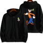 Goofy masculino impressão dos desenhos animados hoodie primavera outono feminino moletom de grandes dimensões com zíper novo casal rua moda casaco
