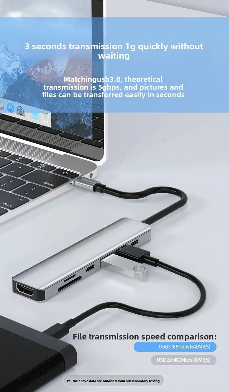 Usb 3.0 tipo-c hub para adaptador hdmi 4k 30hz sd tf cartão pd 87w divisor de carga rápida usb docking stations hub para macbook computar