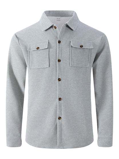 Jaqueta masculina de trabalho com verificação de waffle, jaqueta elegante com botão de lapela e calças compridas, confortável, respirável, casual, roupa de negócios, 1/2 peças