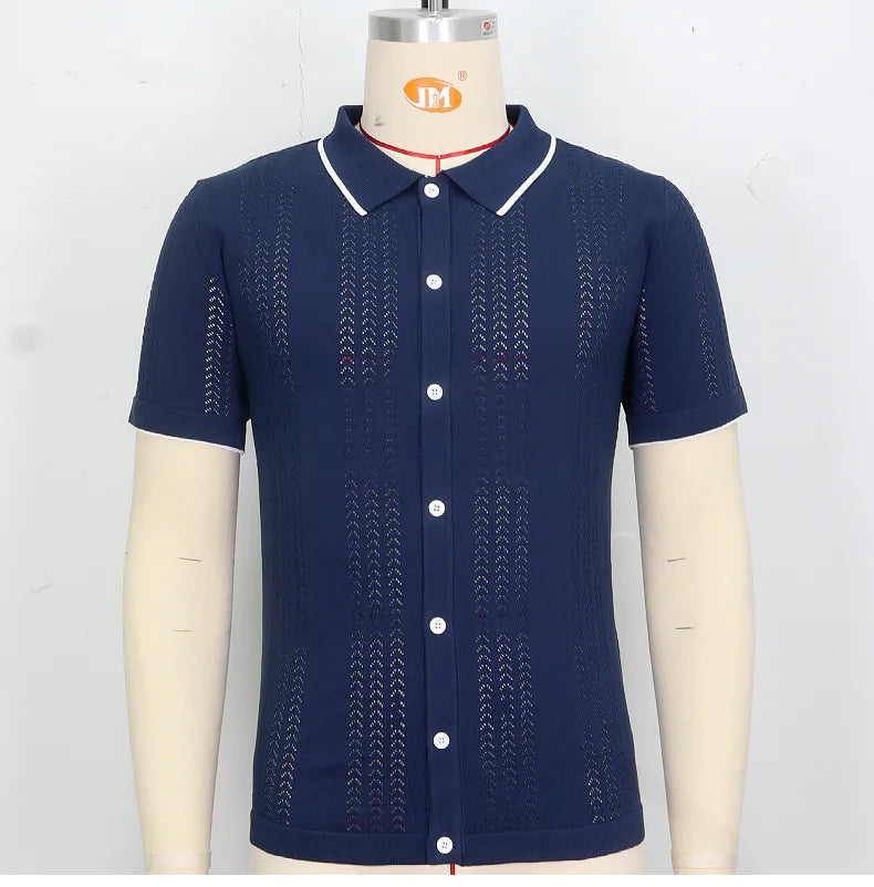 Conjunto de duas peças de seda gelo masculino manga curta, terno casual de negócios, roupa masculina, ginástica, alta qualidade, verão