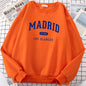 Espanha madrid est 1902 los blancos impressão dos homens com capuz roupas oversize crewneck agasalho solto pulôver masculino streetwear