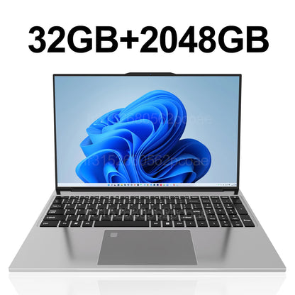 15.6 "portátil ultra fino intel core i7-6500U notebook 32gb ram 2048gb ssd gamer windows 11 1920*1080 display escritório estudo computador