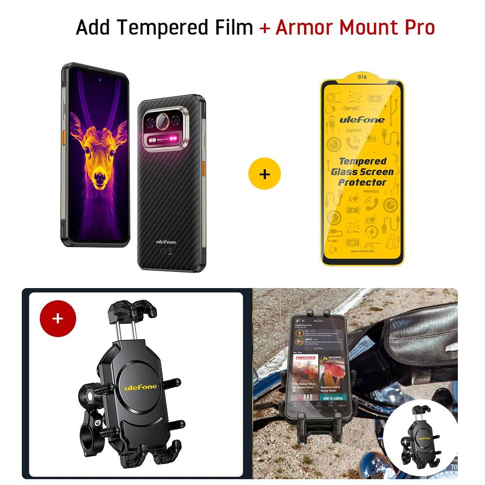 Ulefone armor 25t pro 5g telefone robusto com imagem térmica android 14 33w 64mp visão noturna smartphone nfc à prova de água