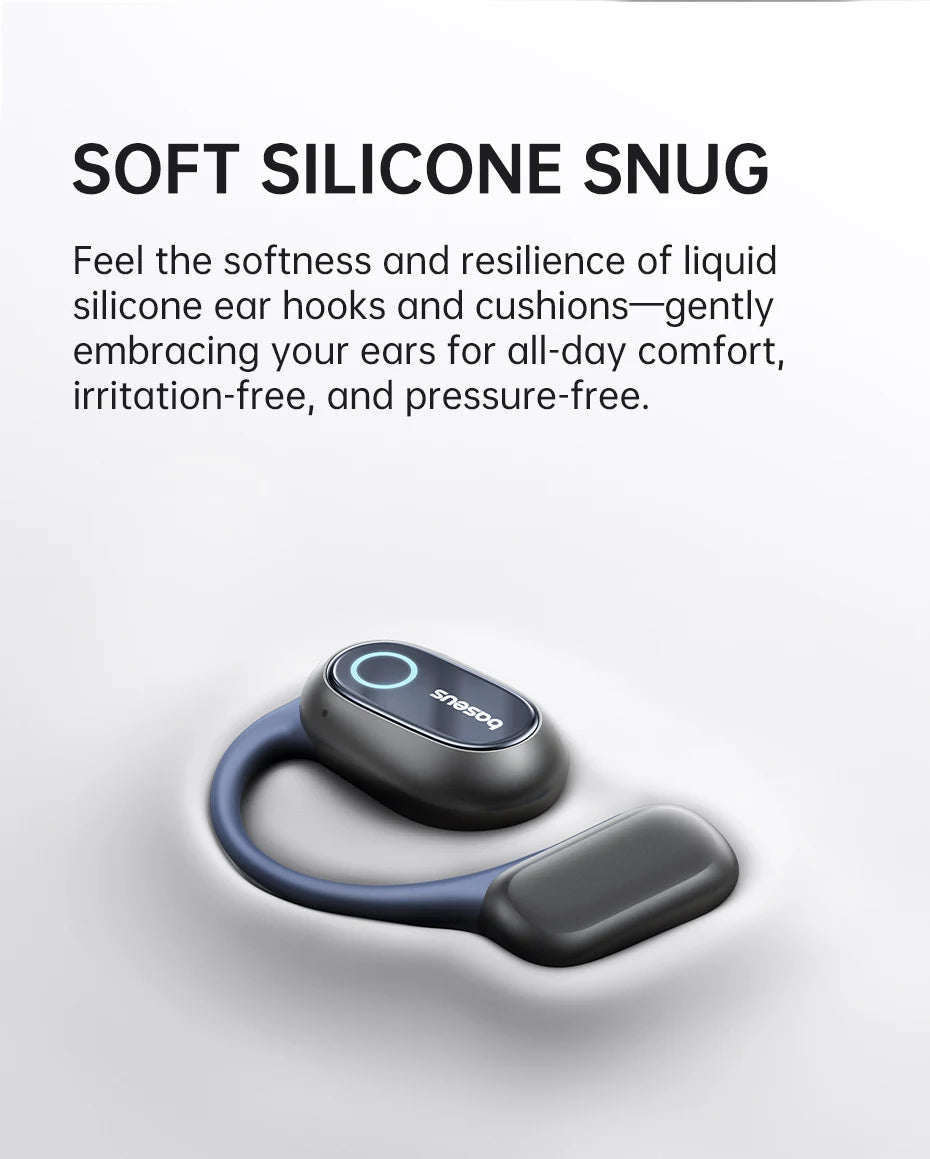 Baseus Bowie MF1/Eli 15i Fit Open-Ear Sport Fones de ouvido sem fio Bluetooth 5.4 Ganchos para os ouvidos Big Bass Sport Fones de ouvido 60 horas de reprodução