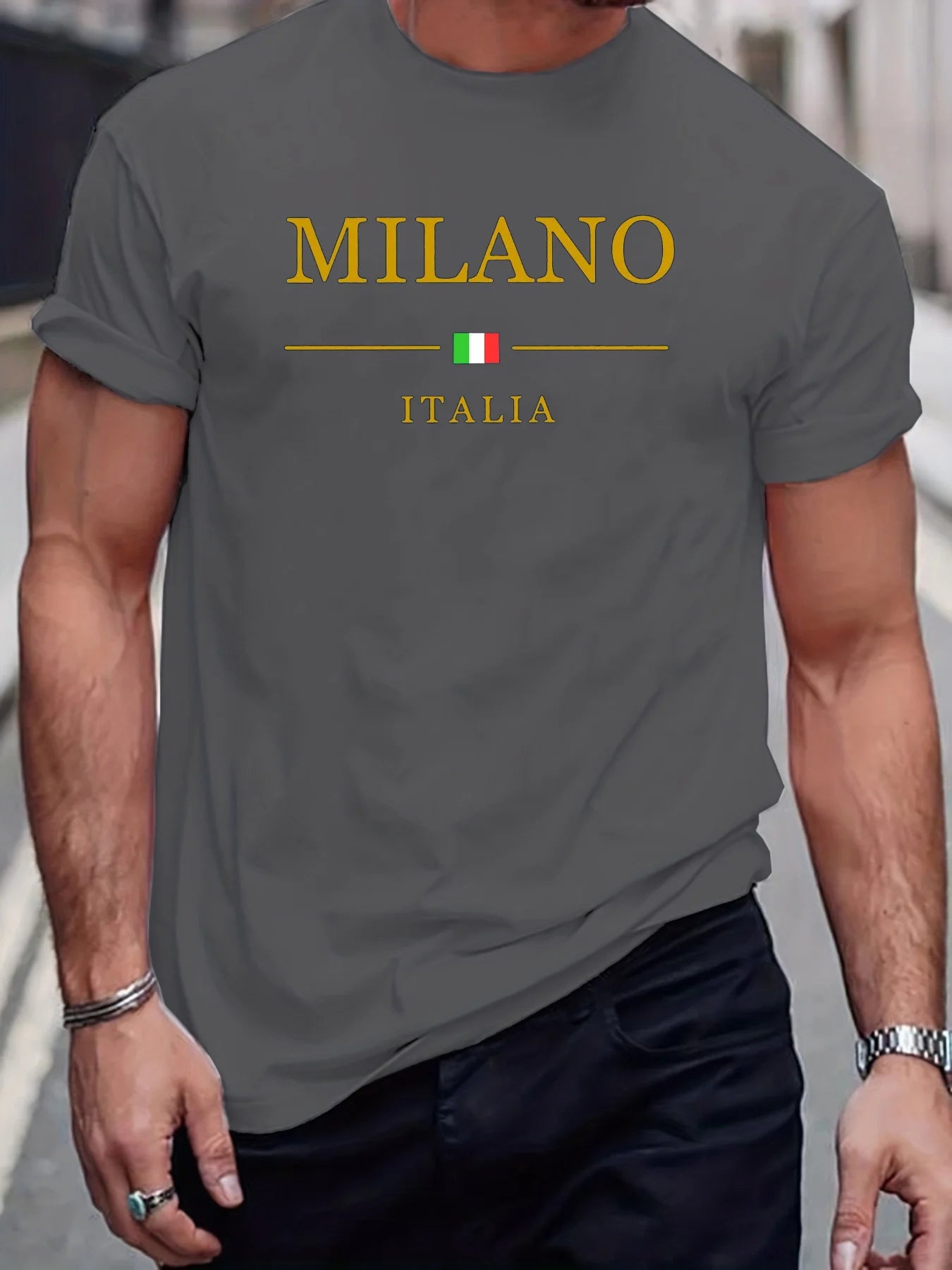 Verão masculino 100 algodão moda casual solto plus size milano italia carta impressa esportes em torno do pescoço manga curta camiseta