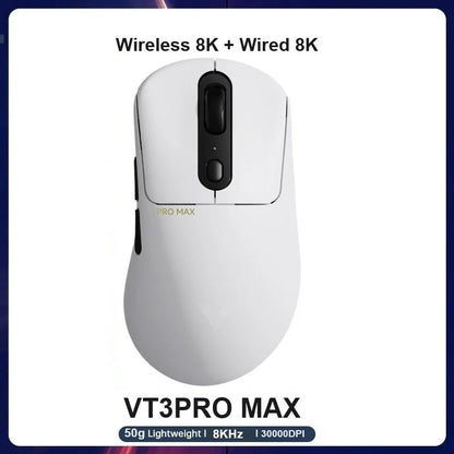 Rapoo vt3pro mouse para jogos sem fio 59g superleve 8khz taxa de pesquisa 26000 dpi paw3398 sensor óptico final longa vida útil da bateria