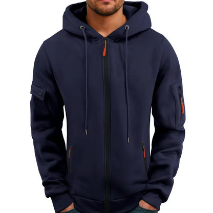 2024 novos homens zip up hoodies casual velo moletom meia cúpula completa zip moletom com capuz outono inverno hoodies roupas dos homens