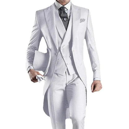 Latest Formal Wedding Men Suits Long Blazer 3 Piece Groom Tuxedo Classic Prom Party Male Suit Fashion Set Jacket with Pants Vest
