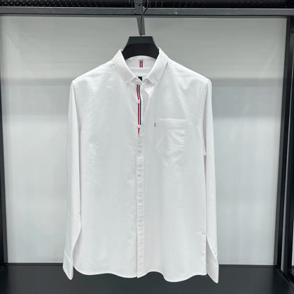 Novo 100% algodão camisa de manga comprida masculina designer marca primavera outono moda negócios confortável respirável topo roupas masculinas