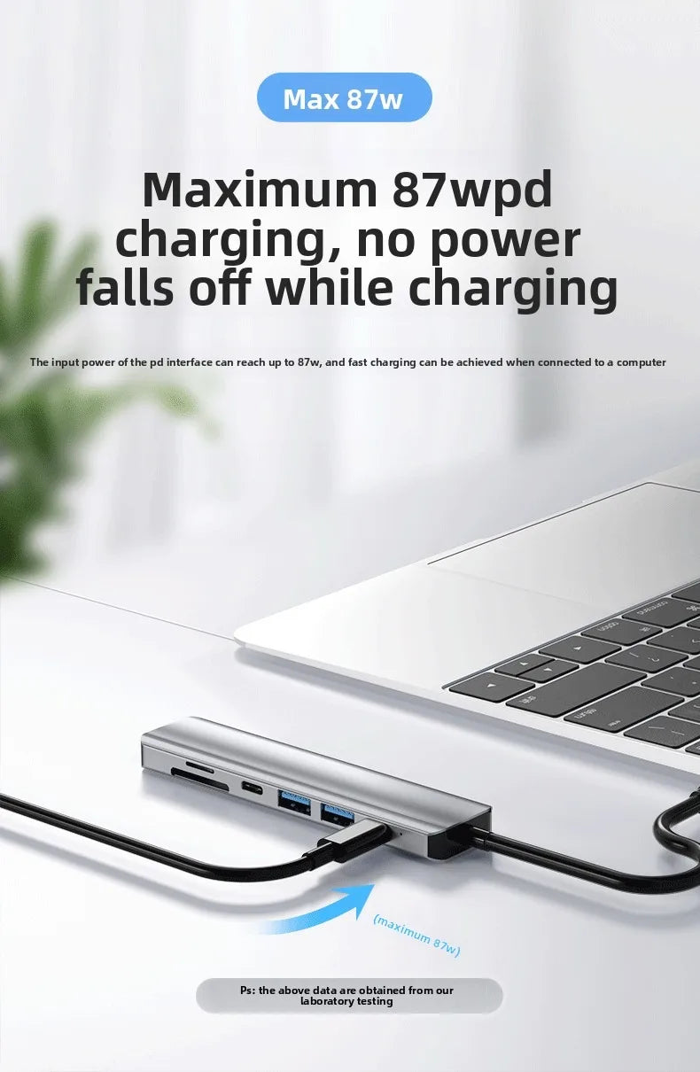 Usb 3.0 tipo-c hub para adaptador hdmi 4k 30hz sd tf cartão pd 87w divisor de carga rápida usb docking stations hub para macbook computar