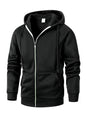 Outono casacos com capuz jaqueta para homens casual fecho de zíper moletom com capuz fino ajuste streetwear roupas esportivas masculinas
