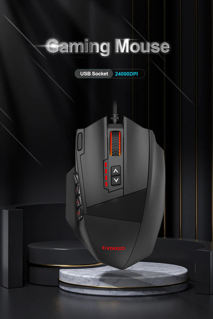 E-YOOSO X-39 USB Wired RGB Gaming Mouse 24000 DPI SG8960 19 botões mouse óptico de jogo programável para computador PC laptop