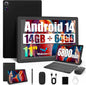 Urao 11 Polegada tablet android 14gb ram 64gb rom 6800mah ips hd tela de toque com teclado capa protetora mouse stylus 8 em 1 kit