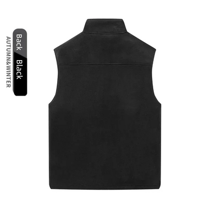 Colete de lã de tamanho grande para homens no outono e inverno engrossado com colete de lã com gola alta e pele de carneiro para aquecer