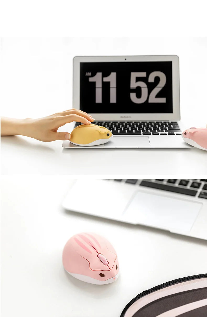 2.4g mouse sem fio roxo hamster forma ratos criativos para a menina crianças presente óptico 3d mini mouse 1200dpi gaming mause para portátil