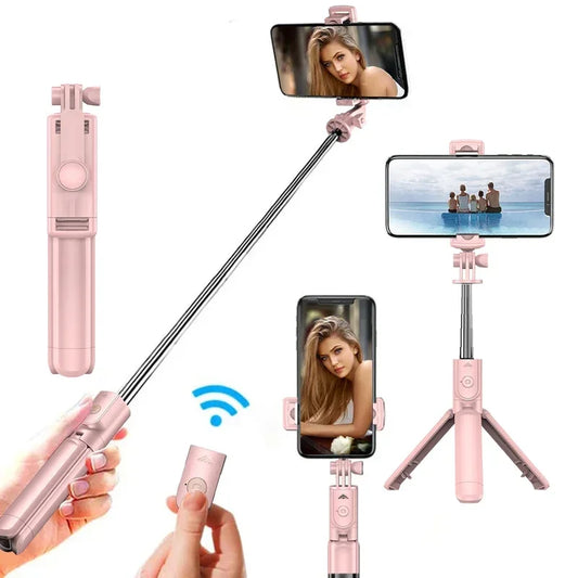 Tripé sem fio para selfie stick com controle remoto removível para iPhone TikTok Live Streaming
