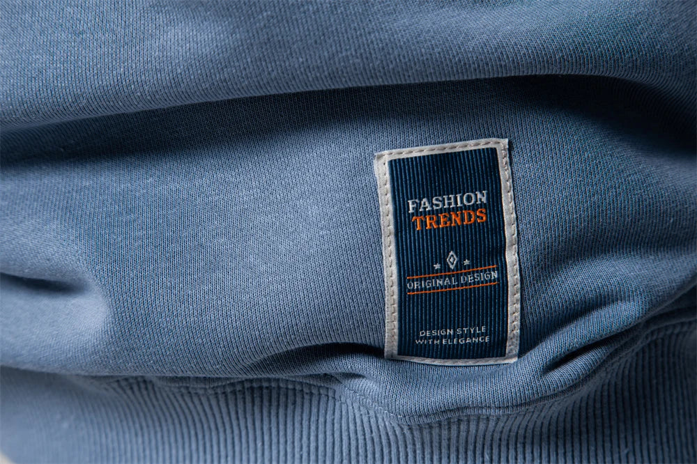 AIOPESON Moletom masculino de mistura de algodão com gola redonda e cor sólida pulôver esportivo casual para homens