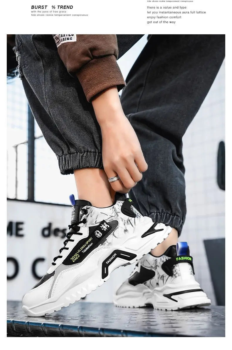 2025 sapatos masculinos tênis moda plataforma respirável tênis de corrida malha esporte luz unisex masculino casual vulcanizar homem sapatos