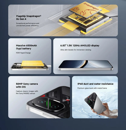 Poco f7 5g smartphone versão global 256b/512gb 6.83 "amoled 120hz snapdragon @ 8s gen 50mp câmera 6500mah bateria nfc