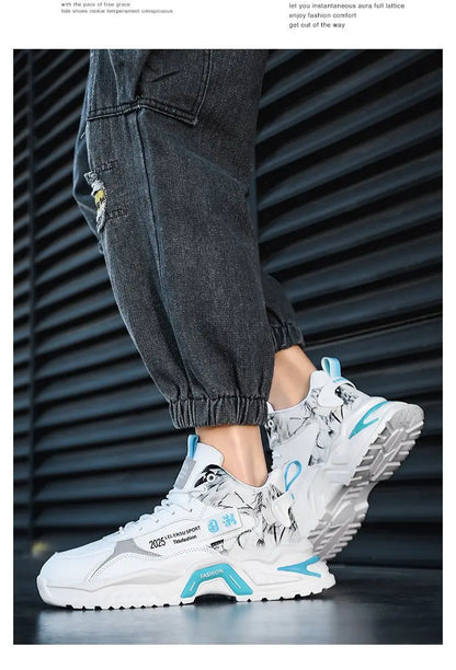 2025 sapatos masculinos tênis moda plataforma respirável tênis de corrida malha esporte luz unisex masculino casual vulcanizar homem sapatos