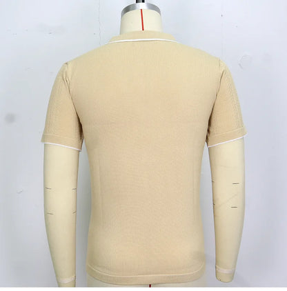 Conjunto de duas peças de seda gelo masculino manga curta, terno casual de negócios, roupa masculina, ginástica, alta qualidade, verão