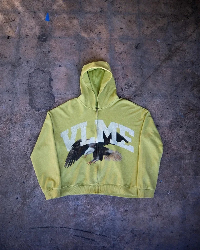 Y2k vintage moda animal impressão hoodie para homens e mulheres harajuku punk moletom rua hip hop tendência zíper jaqueta com capuz