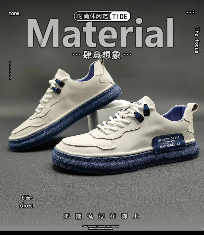 2025 novos tênis masculinos marca de couro sapatos casuais tendência sapatos para homens conforto apartamentos designer sapatos masculinos zapatillas hombre