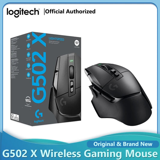 Logitech g502 x lightspeed sem fio gaming mouse 25600 dpi herói sensor óptico bluetooth ratos 13 teclas USB-C para windows macos