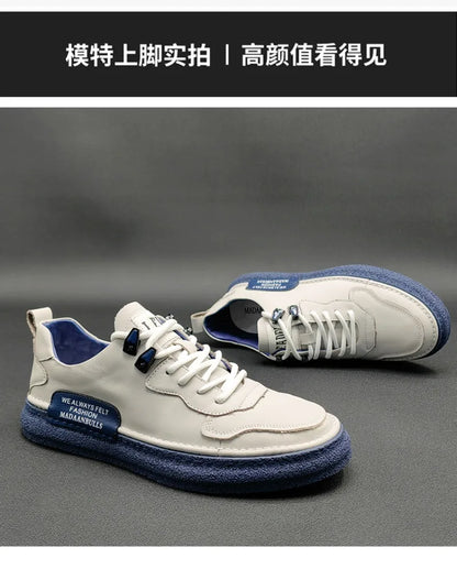 2025 novos tênis masculinos marca de couro sapatos casuais tendência sapatos para homens conforto apartamentos designer sapatos masculinos zapatillas hombre