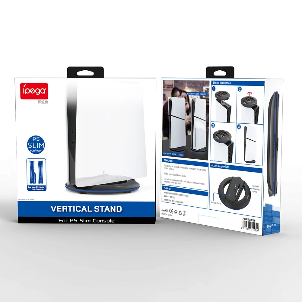 Suporte vertical para ps5 slim console disco edição digital base abs antiderrapante suporte estável economia de espaço base de suporte de exibição de resfriamento