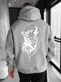 Estampa de cabeça de lobo, roupas confortáveis, casuais e elegantes, moletom com capuz personalizado de outono e inverno masculino
