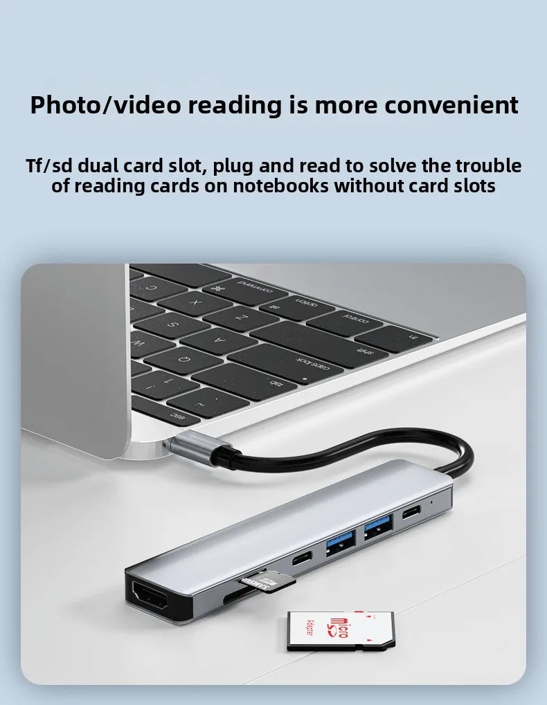 Usb 3.0 tipo-c hub para adaptador hdmi 4k 30hz sd tf cartão pd 87w divisor de carga rápida usb docking stations hub para macbook computar