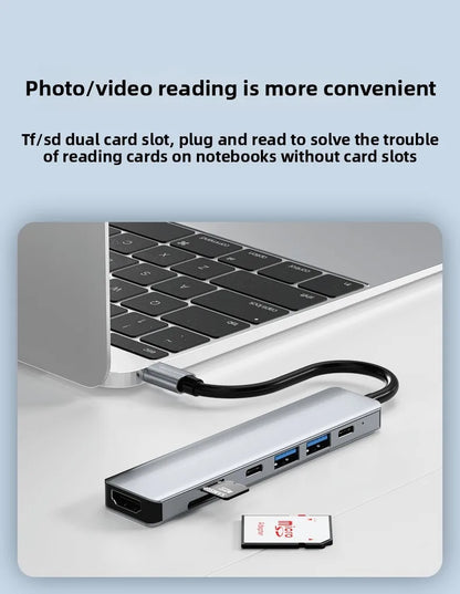 Usb 3.0 tipo-c hub para adaptador hdmi 4k 30hz sd tf cartão pd 87w divisor de carga rápida usb docking stations hub para macbook computar