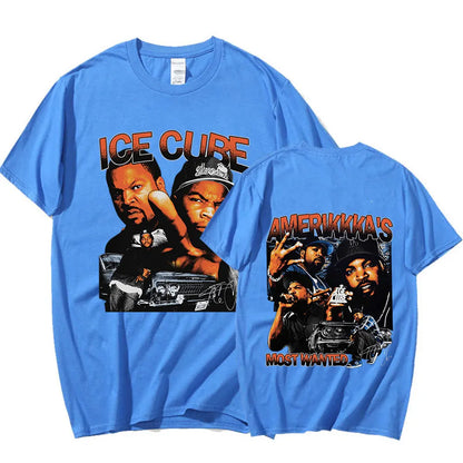 90s rapper cubo de gelo amerikkka mais queria camiseta masculina moda vintage harajuku t camisa 100% algodão casual camiseta oversized