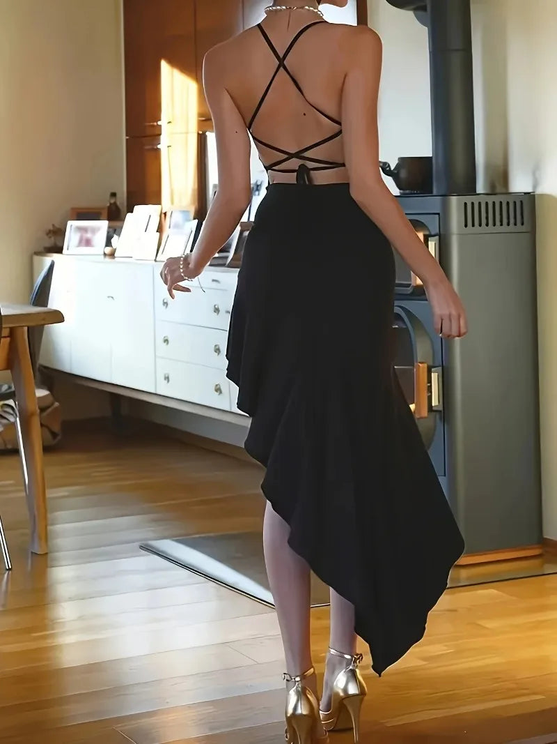 Vestido para mulheres verão casual moda sexy halter sem costas plissado vestido de festa vestidos de noite vestidos de tricô feminino