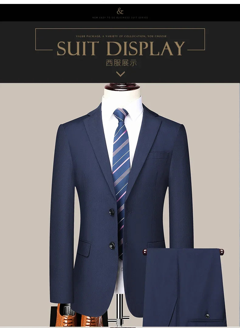 Terno (blazer + calças) masculino casual formal negócios cavalheiro cor sólida hospedagem quatro estações emagrecimento casamento moda terno